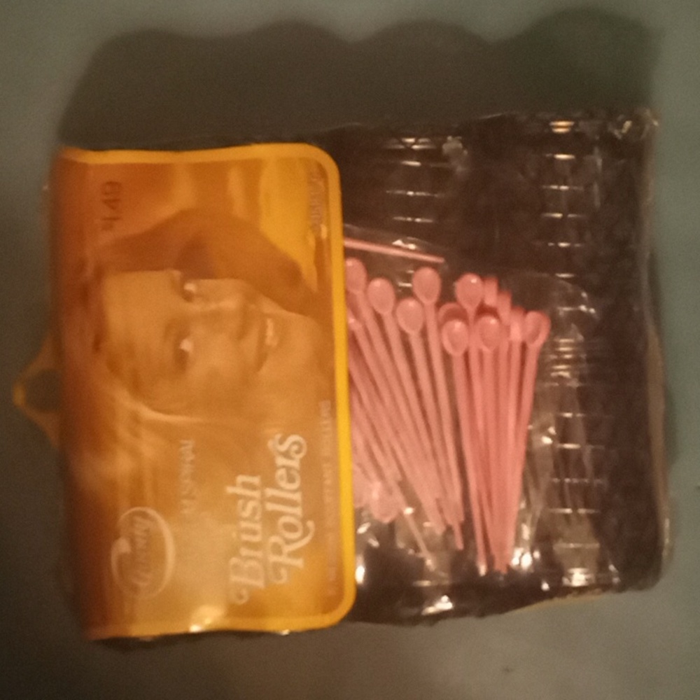 Goody Medium 1.5" Ball-Tip Brush Rollers with Pink Pins USA Vintage Rollers 8